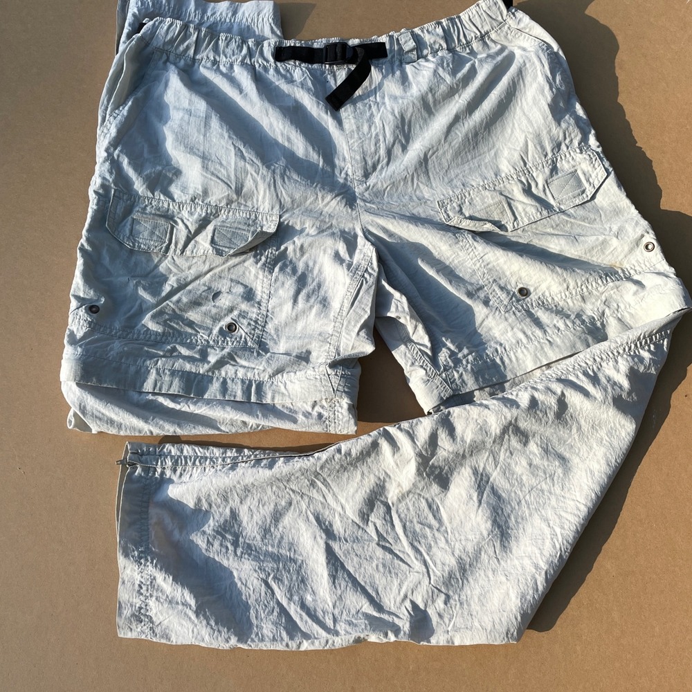 NOT FOR SALE REI Convertible Pants Mens Large Gray Hiking Camping Zip Off Carg